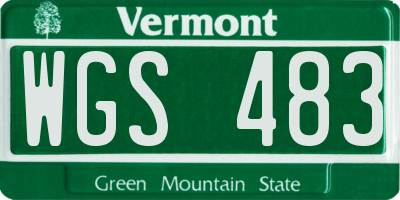 VT license plate WGS483