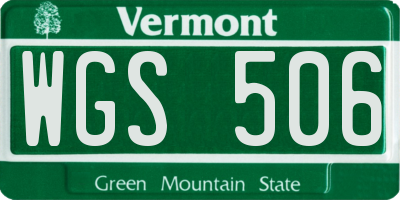 VT license plate WGS506