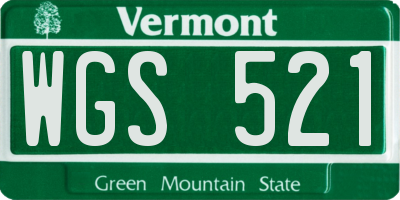 VT license plate WGS521
