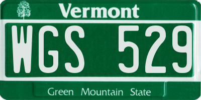 VT license plate WGS529