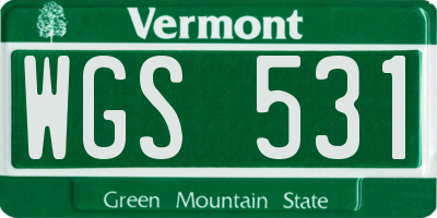 VT license plate WGS531