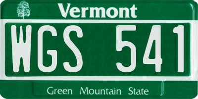 VT license plate WGS541