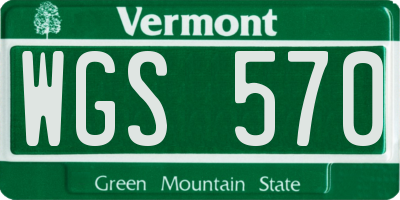 VT license plate WGS570