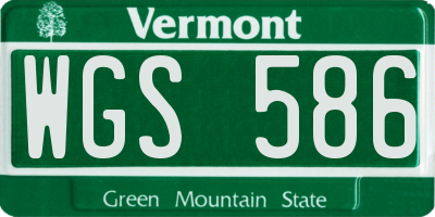 VT license plate WGS586