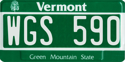 VT license plate WGS590