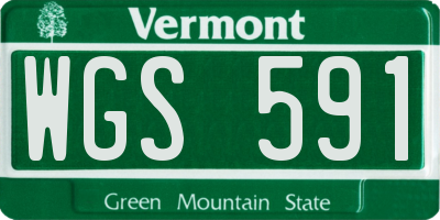 VT license plate WGS591