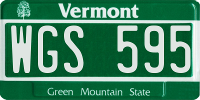 VT license plate WGS595