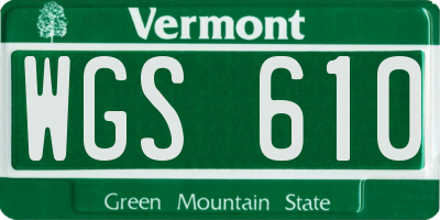 VT license plate WGS610