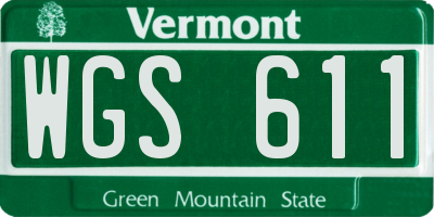 VT license plate WGS611