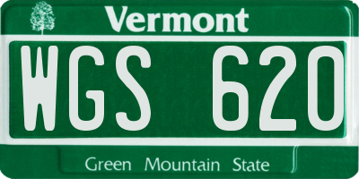 VT license plate WGS620