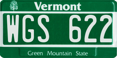 VT license plate WGS622