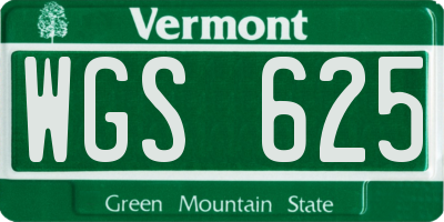 VT license plate WGS625