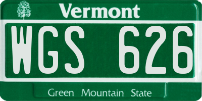VT license plate WGS626