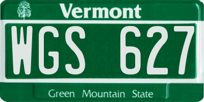 VT license plate WGS627