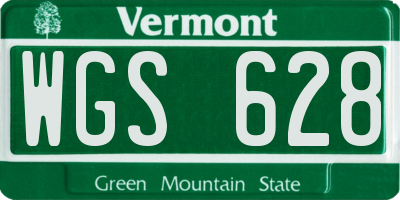 VT license plate WGS628