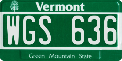 VT license plate WGS636