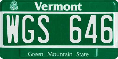 VT license plate WGS646