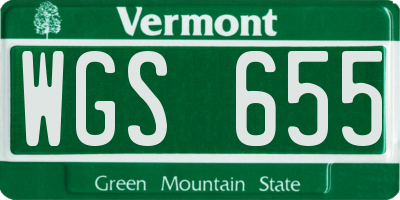 VT license plate WGS655
