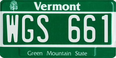 VT license plate WGS661
