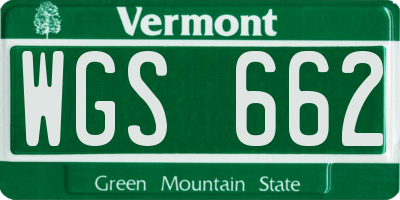 VT license plate WGS662