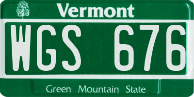 VT license plate WGS676