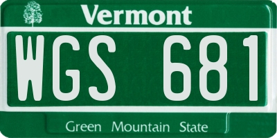 VT license plate WGS681