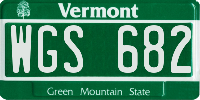 VT license plate WGS682