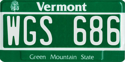 VT license plate WGS686