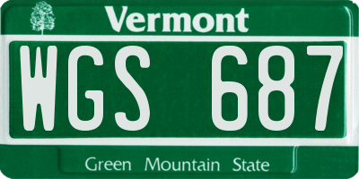 VT license plate WGS687