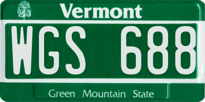 VT license plate WGS688