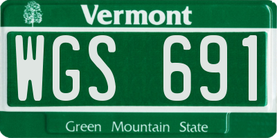 VT license plate WGS691