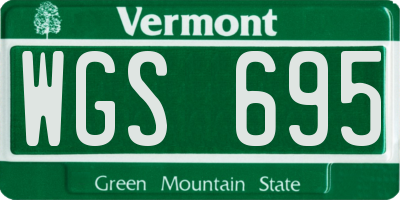 VT license plate WGS695