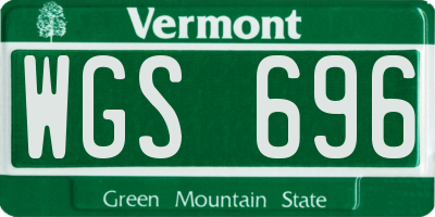 VT license plate WGS696