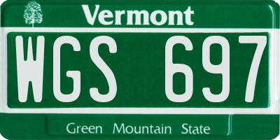 VT license plate WGS697
