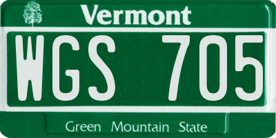 VT license plate WGS705