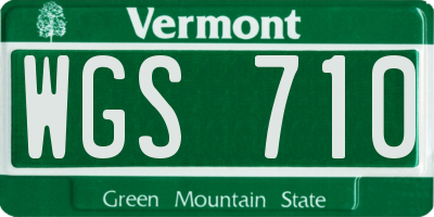 VT license plate WGS710