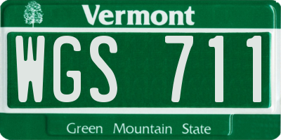 VT license plate WGS711