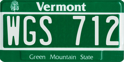 VT license plate WGS712