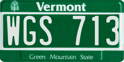 VT license plate WGS713