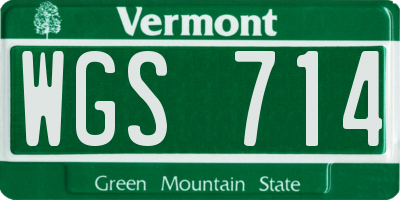 VT license plate WGS714