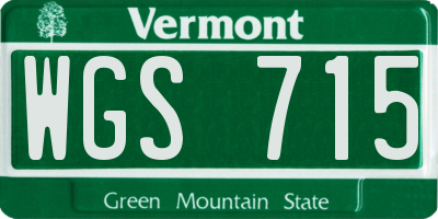 VT license plate WGS715