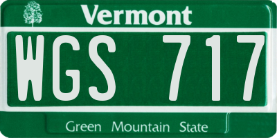 VT license plate WGS717