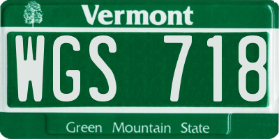 VT license plate WGS718