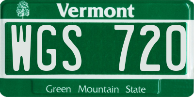 VT license plate WGS720