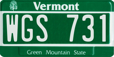 VT license plate WGS731