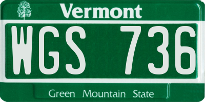 VT license plate WGS736