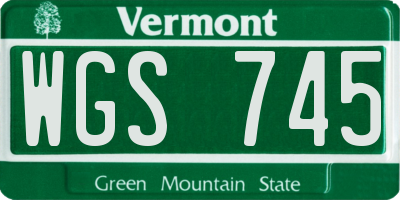 VT license plate WGS745