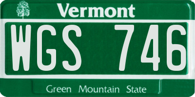 VT license plate WGS746