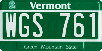 VT license plate WGS761