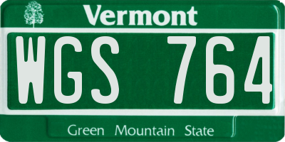 VT license plate WGS764